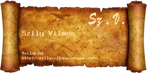 Szily Vilmos névjegykártya